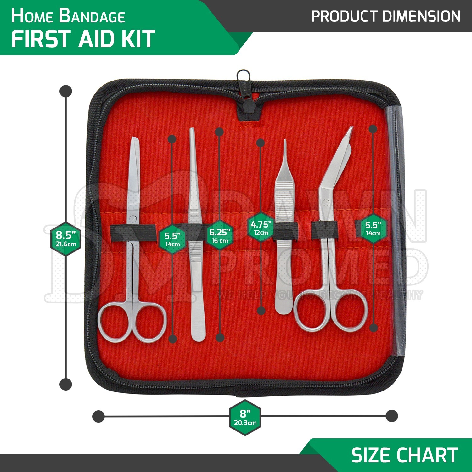 4 Pcs Home Bandage Kit Emergency First Aid Set Medical Veterinary Inst German Gr