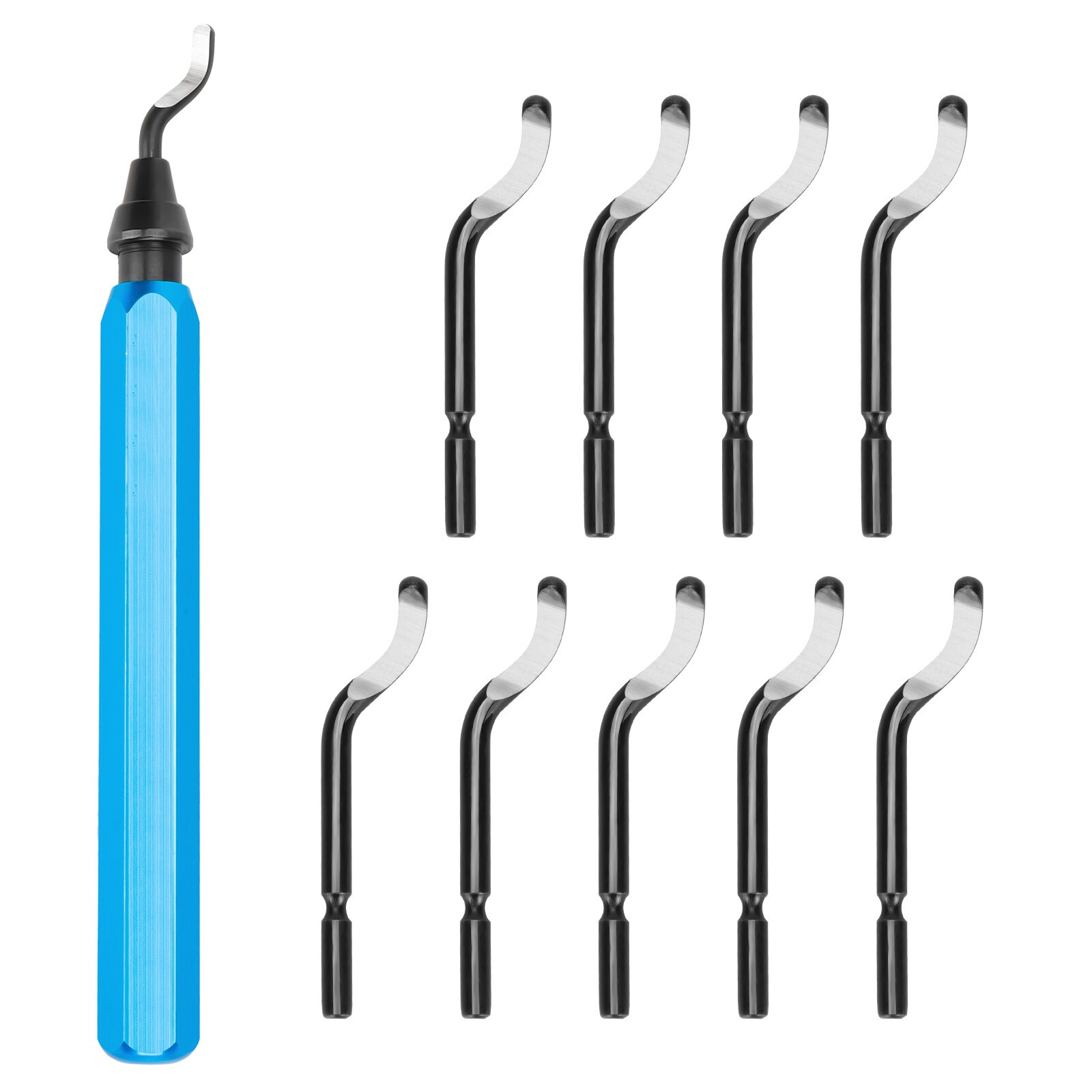 Deburring Tool Set Metal Handle Deburrer + 10PCS BS1010 HSS Burr Removal Blades