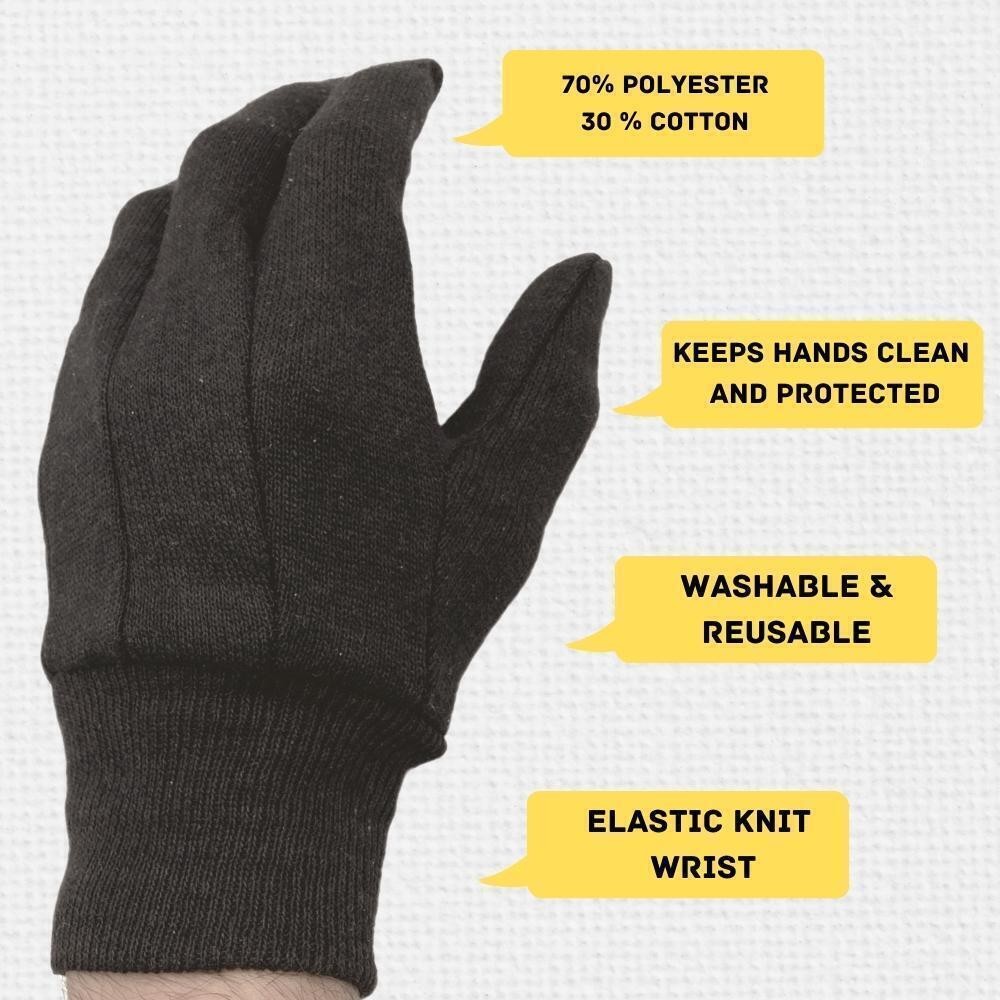 Brown Jersey Industrial Heavy-Duty Cotton Work Gloves, Size: Men – Women