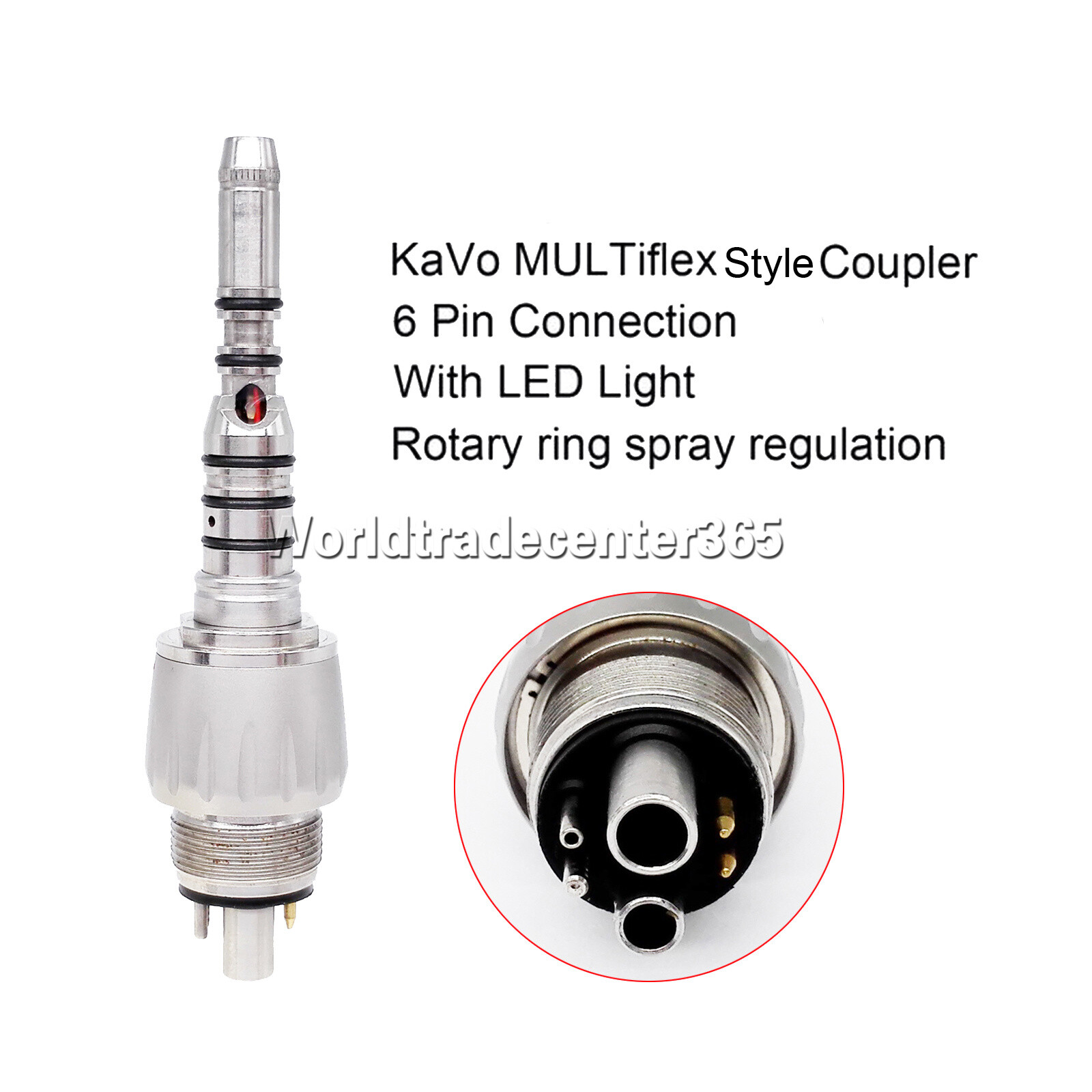 KAVO Multiflex Style Dental Fiber Optic LED Handpiece Coupling 4 Hole 6 Pin