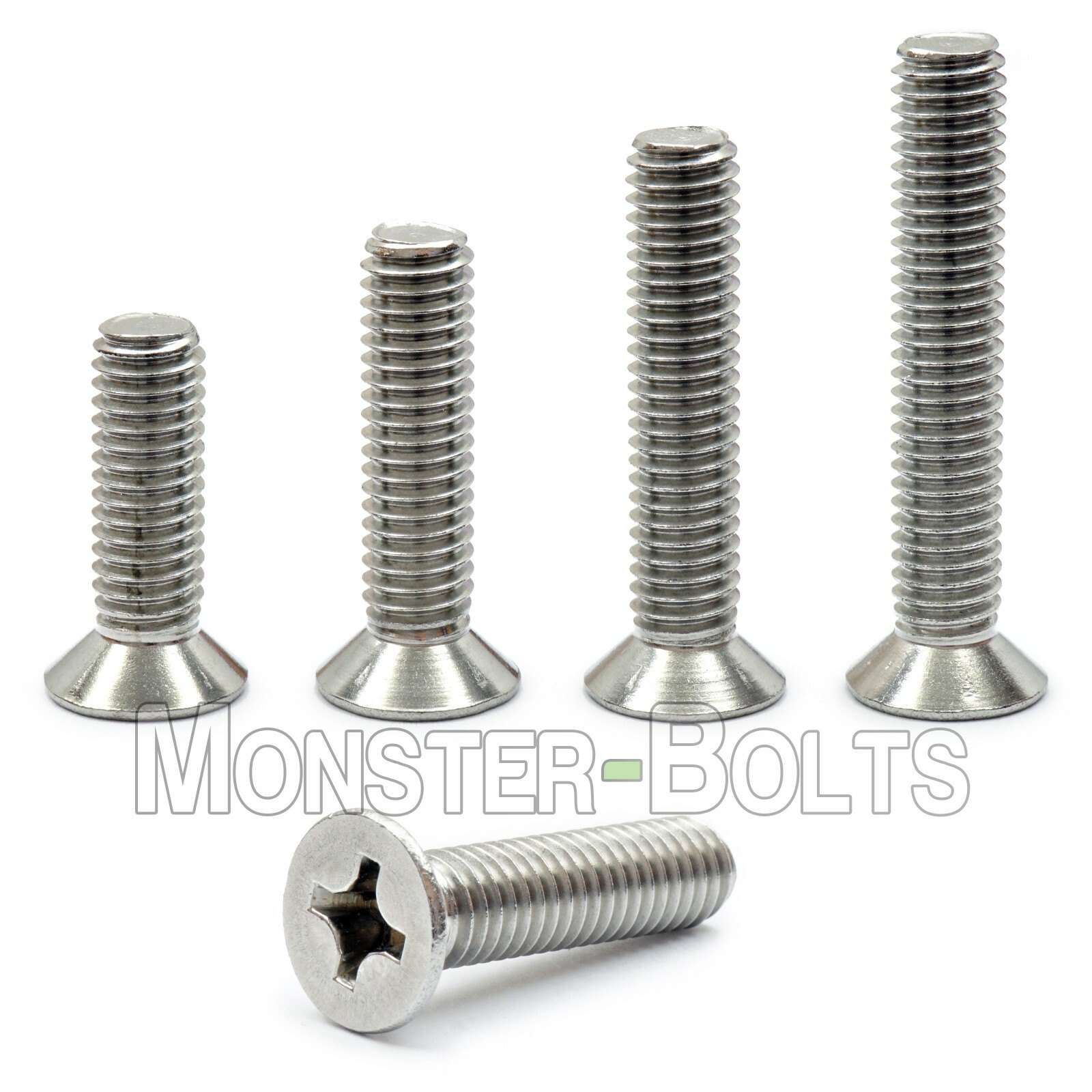 #10-32 Phillips Flat Head Machine Screws 82° Countersunk A2 18-8 Stainless Steel