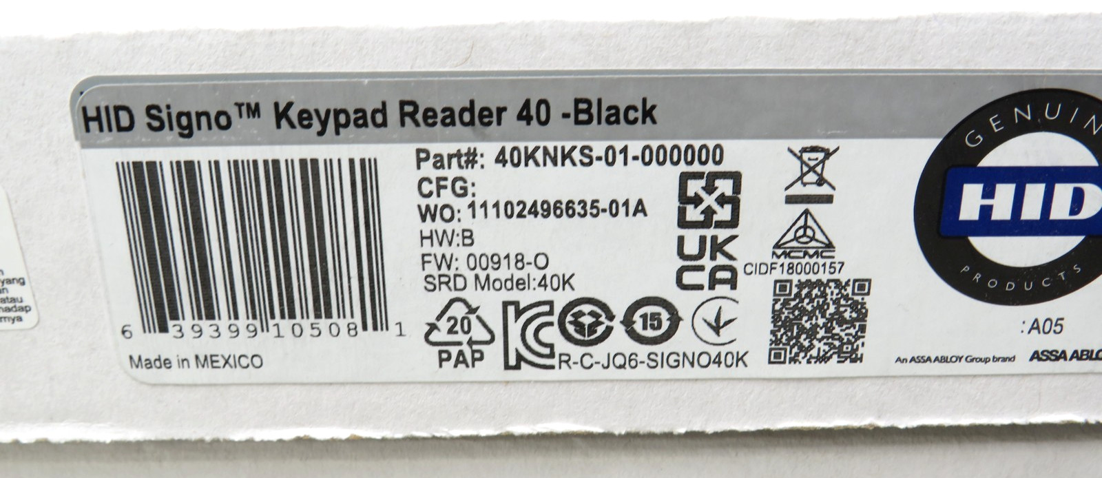 HID 40KNKS-01-000000 Signo 40K Reader with Keypad [CTD]