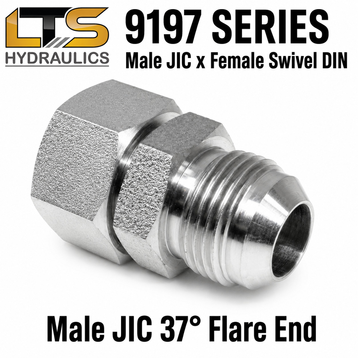 5/8″ Male JIC x 26mm DIN Swivel Chinese Excavator Conversion to JIC 9197-10-26