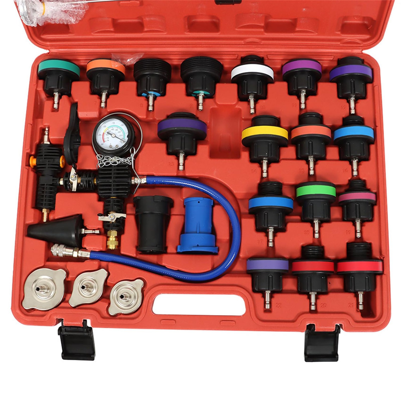 28Pcs Radiator Pressure Tester Vacuum Type System Kit