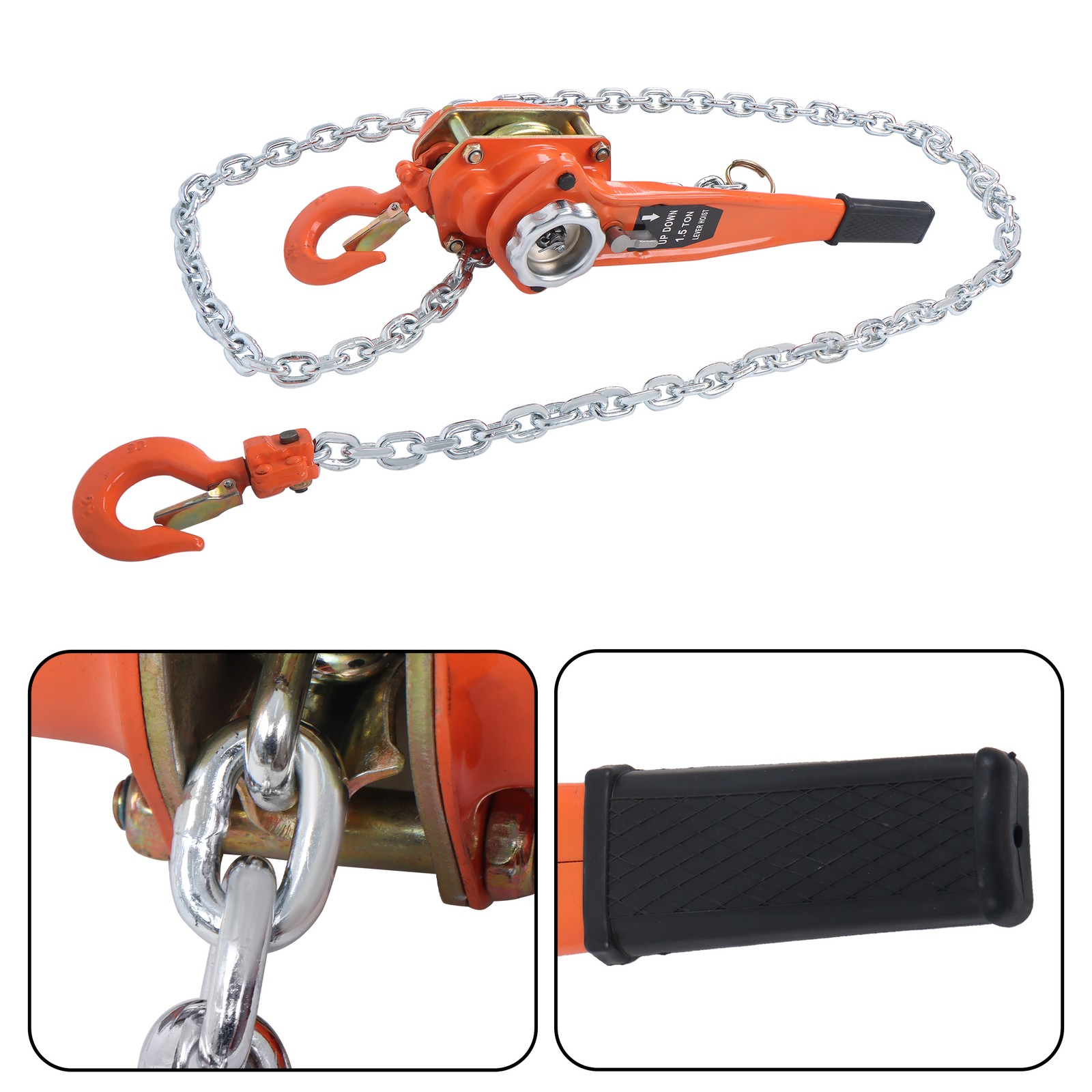3300LB 1.5Ton Manual Lever Chain Hoist 10FT Lift G80 Chain & 360° Swivel Hook