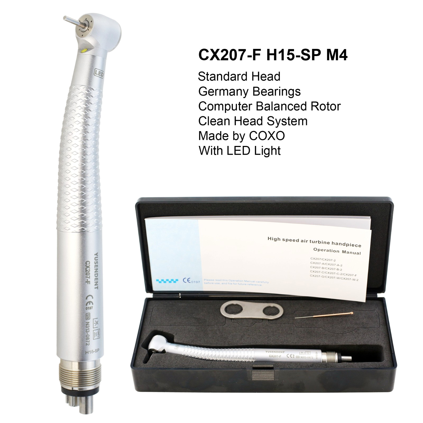 COXO Dental Air Turbine Fiber Optic Handpiece High Speed CX207-G CX207-F CX207-W