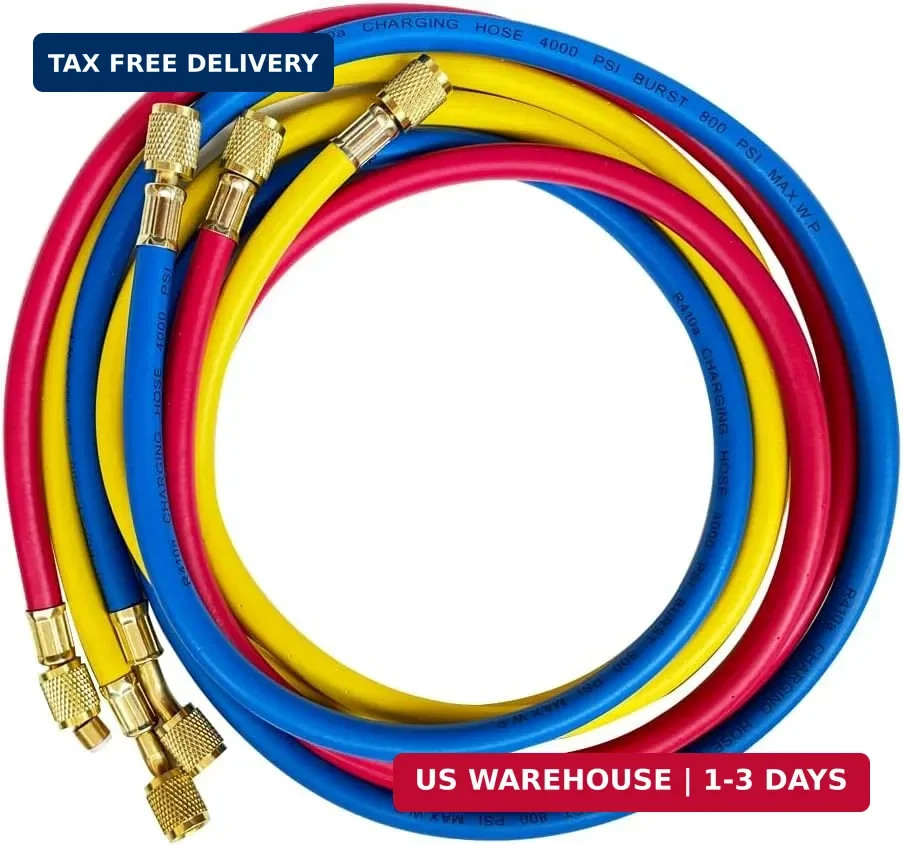5FT AC Diagnostic Manifold Freon Gauge Set for R410A R404A R22 R134a R12 R22 R50