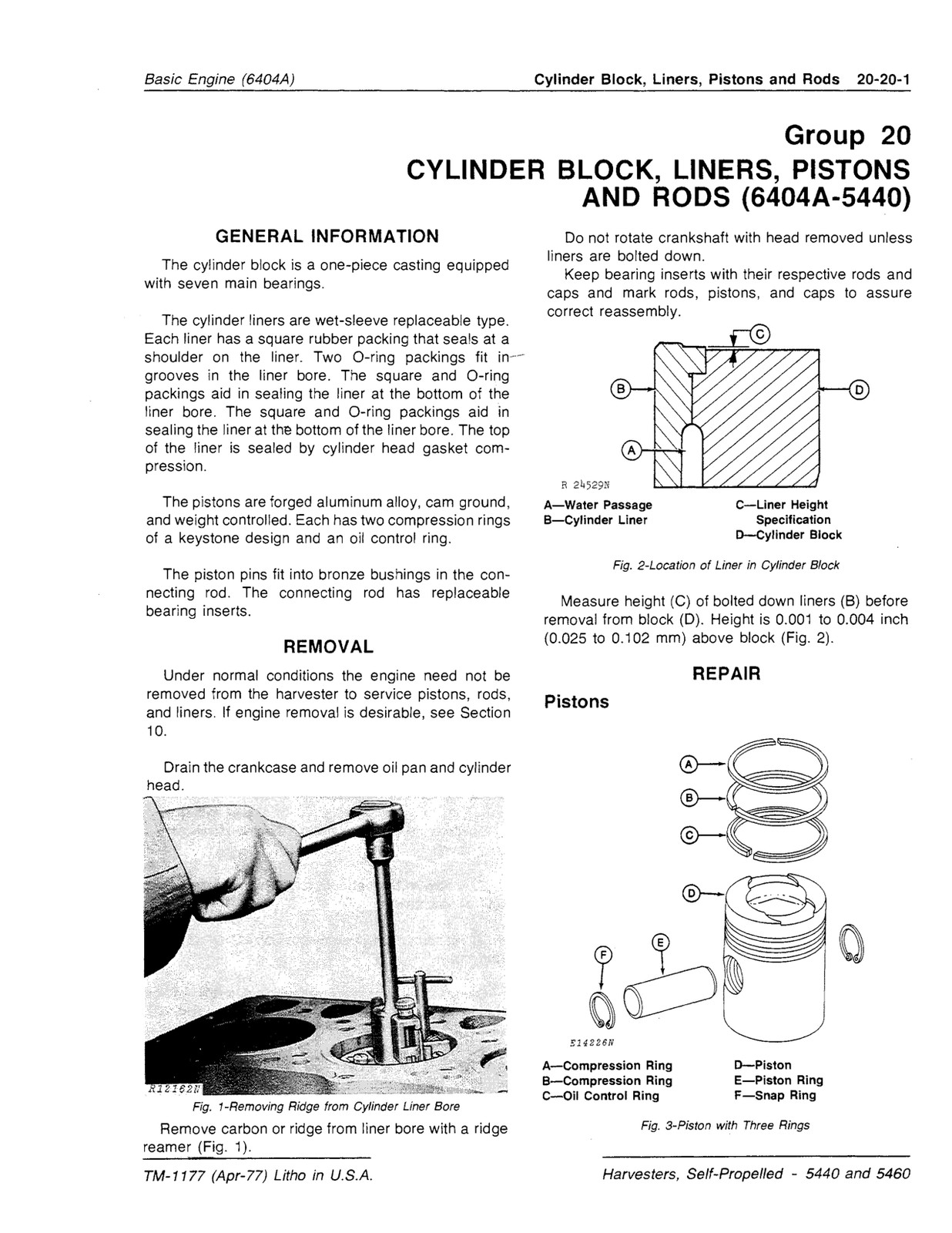John Deere 5440 5460 Forage Harvester Service Manual TM1177 USB
