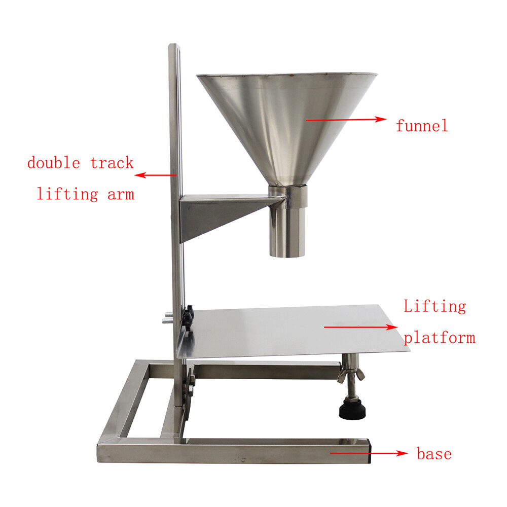 Stainless Steel Manual Feeding Hopper with Support Stand 0.8″/2″/3.9″
