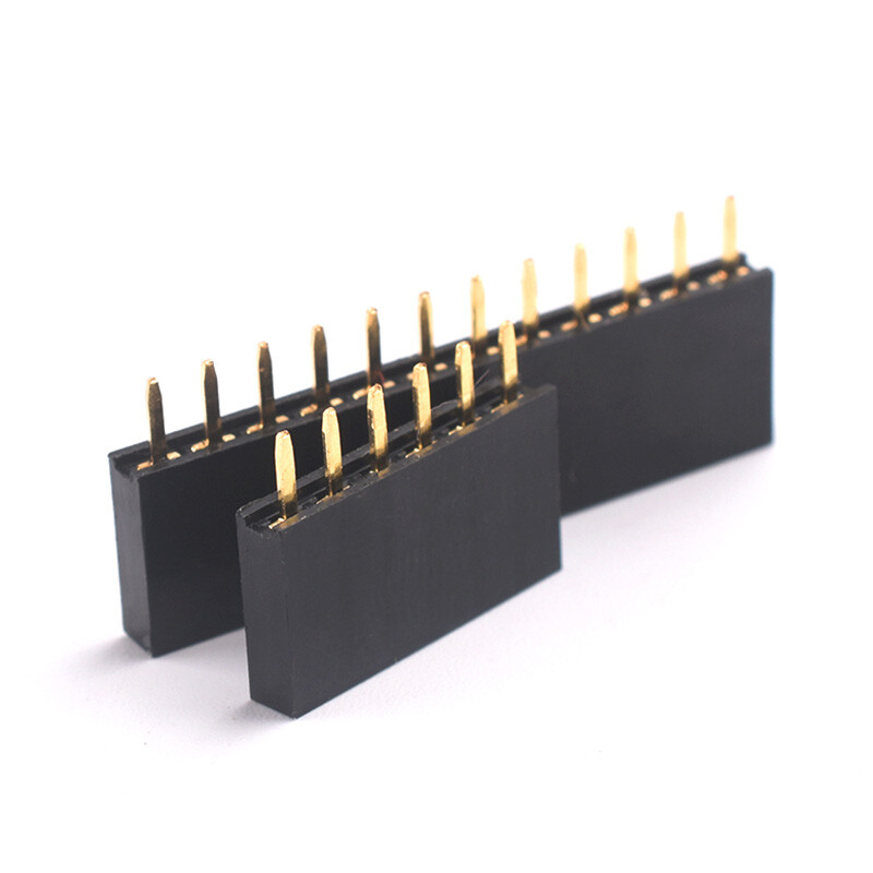 2.54mm 0.1″ PCB Header Vertical Female Socket Connector – Single / Double Row