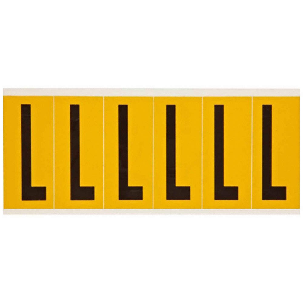 BRADY 1550-L Letter Label,L,1-1/2 in. W x 3-1/2 in. H 24UZ19