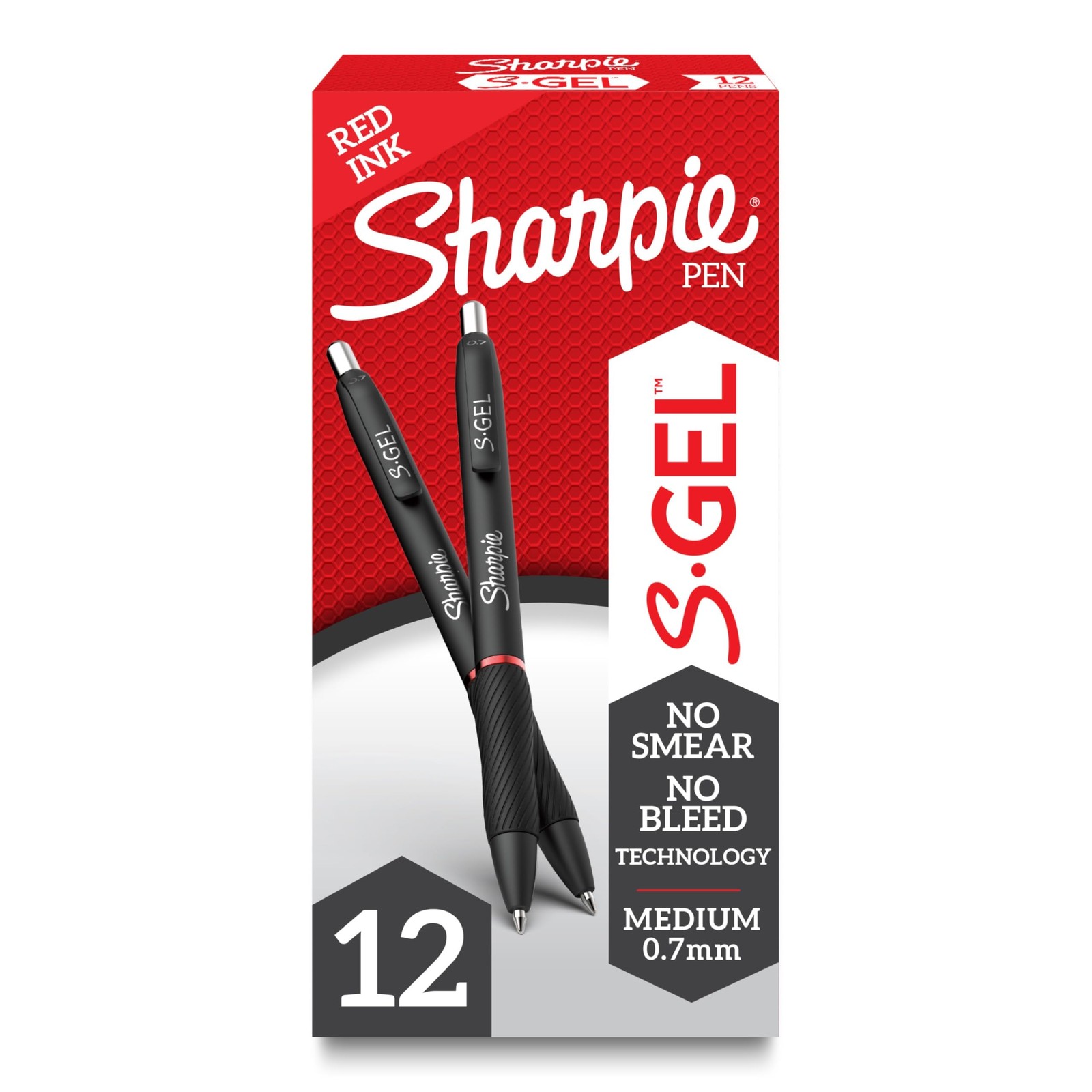 S-Pens, Medium Point (0.7mm), Red Ink, 12 Count – Classroom, Teacher Supplies