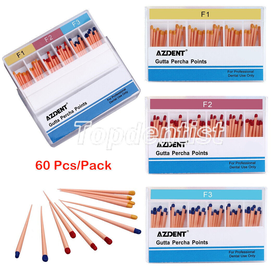 Obturación endodóntica dental Puntos universales gutapercha F1 F2 F3 F# AZDENT