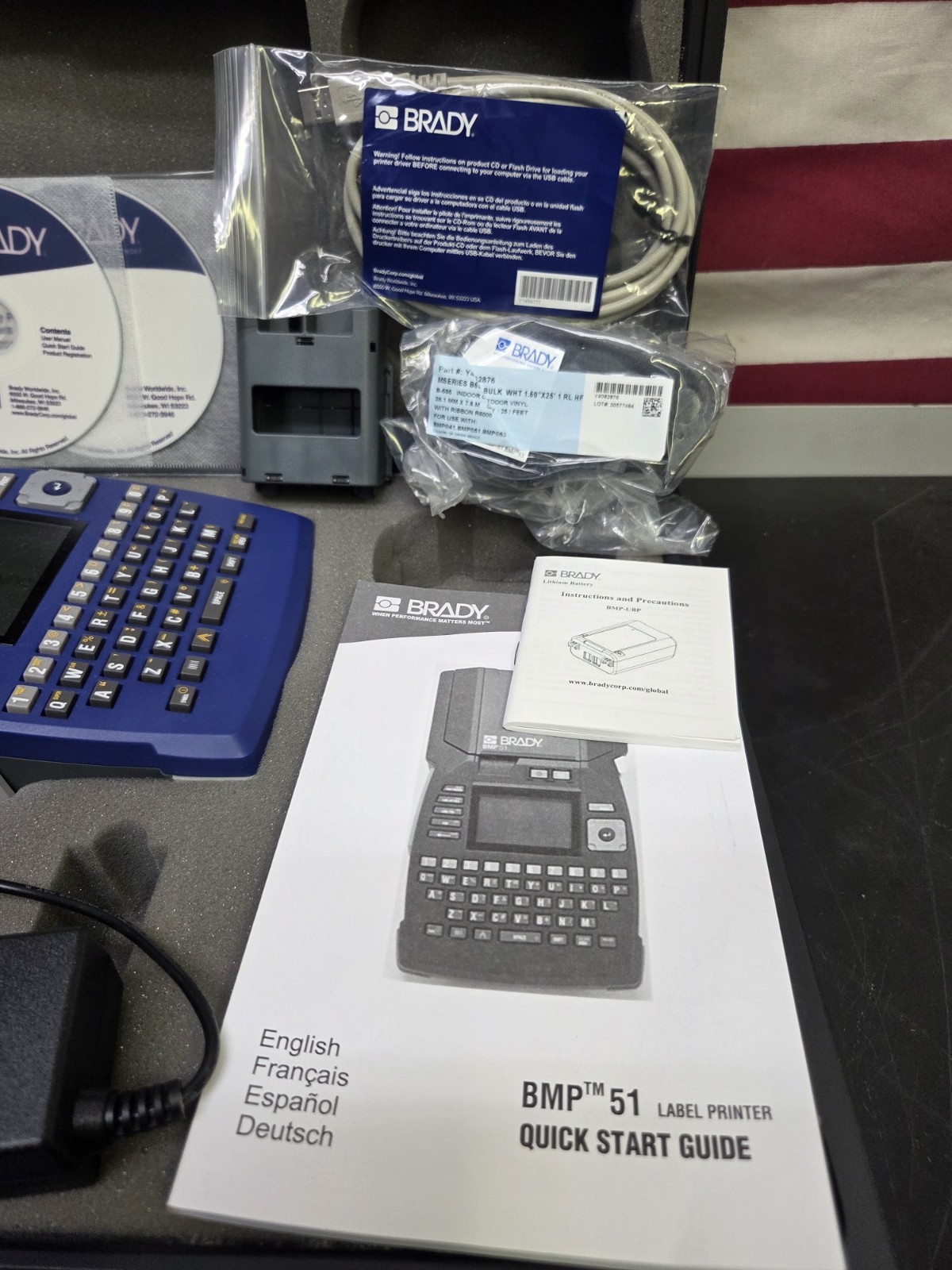 Brady BMP51 Portable Printer In OEM Case, Charger, Manual, Works Great! Used