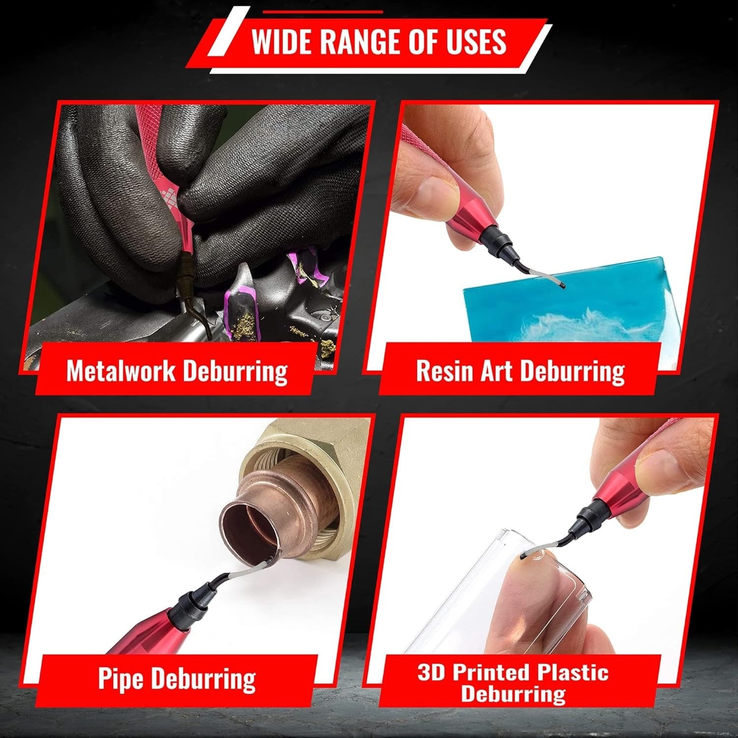 AFA Tooling Deburring Tool Kit 10 High Speed Blades Countersink Hand Reamer New