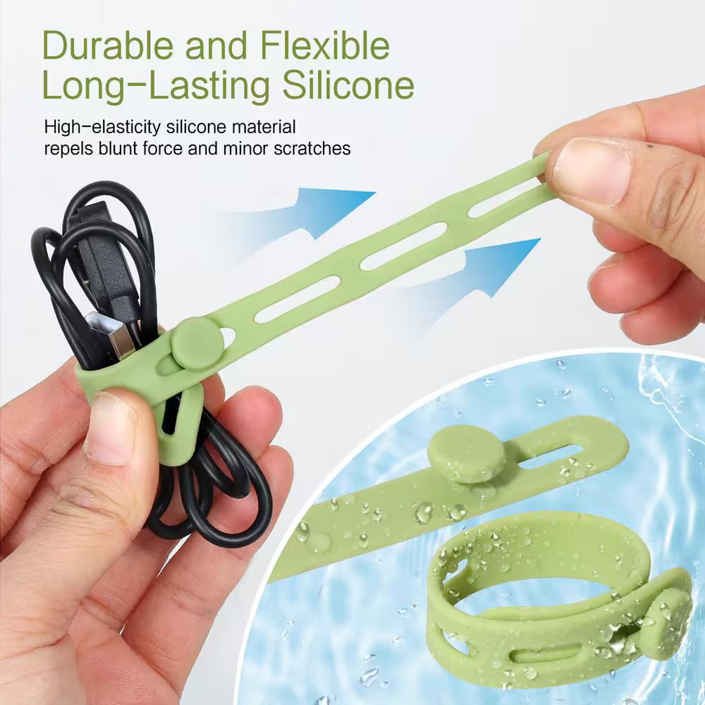 Silicone Cable Ties 5.12 In. UV Resistant Nylon Cable Zip Tie 4 Colors 24-Pack B