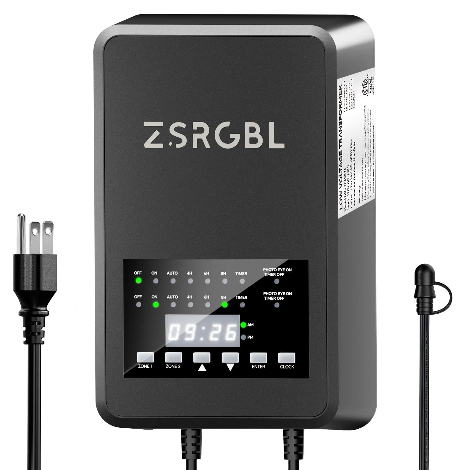 600W Low Voltage Transformer with 2 Zone Independent Control 120V AC to 12/14V A