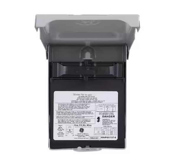 NEW!! GE/ABB 30 Amp 120/240-Volt 240-Watt Fused AC Disconnect – TF30RCP