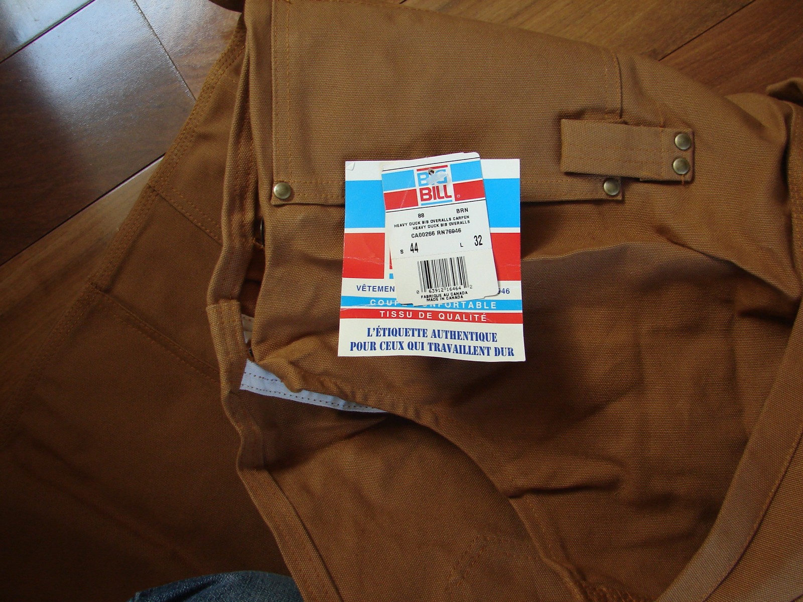 Big Bill Heavy Duck Double Knee Carpenter Bib Overall Size 44×32 Made In Canada