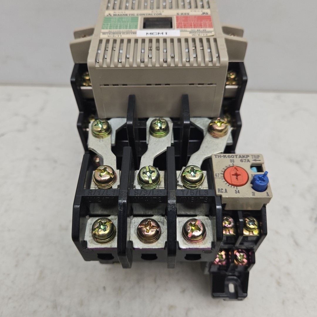 Mitsubishi S-K95 Magnetic Contactor 3 Pole w/ TH-K60TAKP Overload Relay 54-80A