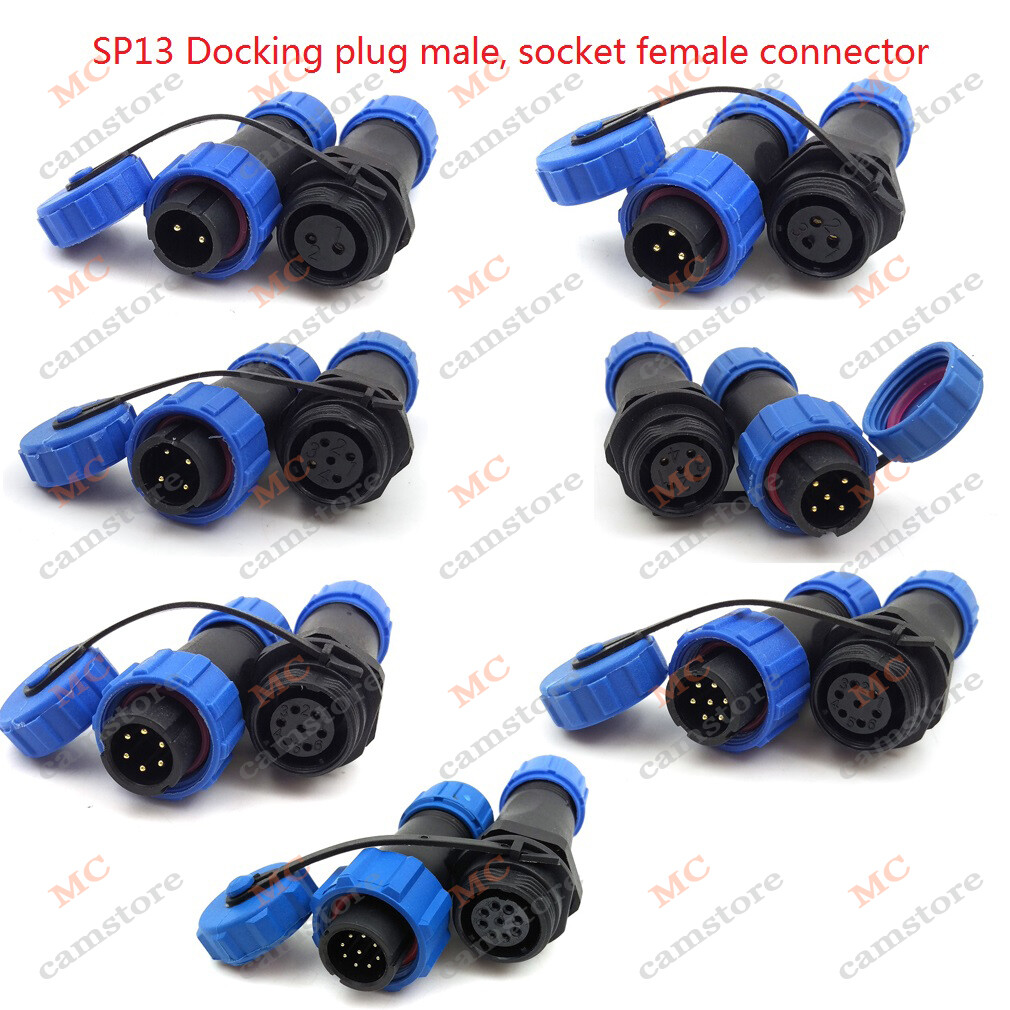 SP13 IP68 Waterproof 2 3 4 5 6 7 9 pin Plug and Socket Cable Connector Aviation