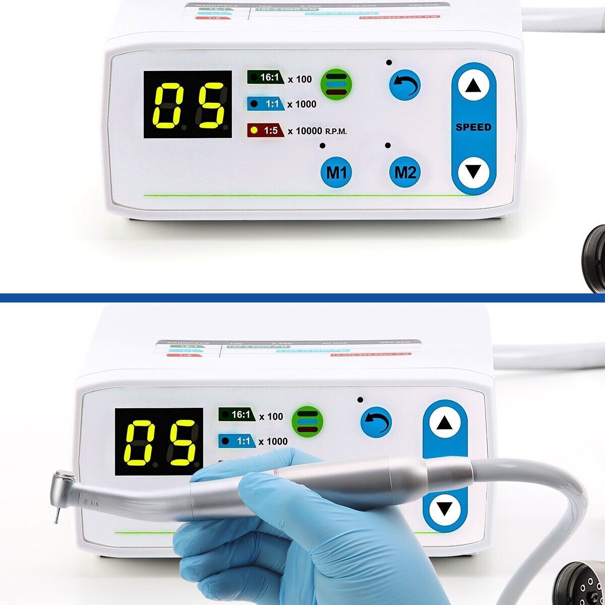 AZDENT Dental LED Brushless Electric Micro Motor 4 Holes LED Micro Motor