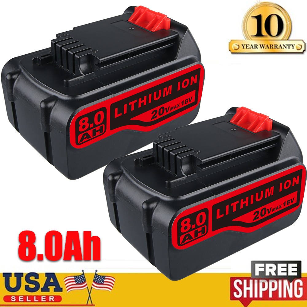 2x 8000mAh 20 V Lithium Ion Battery 20 Volt Li-Ion BDL1810 For LB2X4020 LBXR20