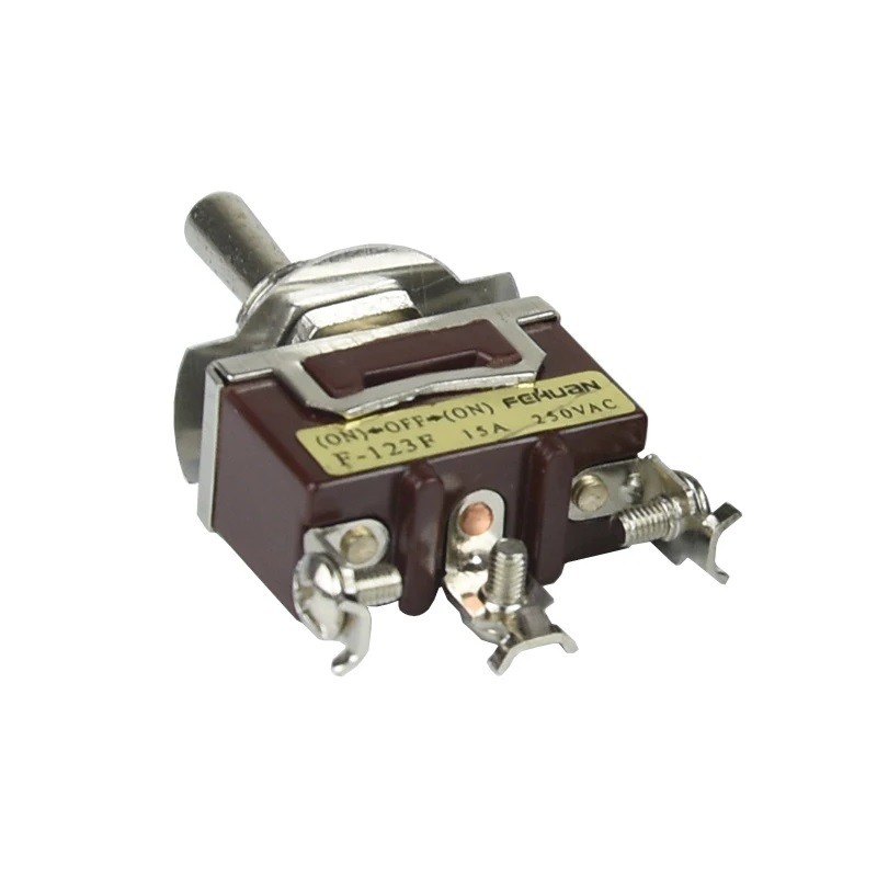 3-Pin Position ON-OFF-ON Spring Return Momentary Metal Toggle Switch 15A 250V AC