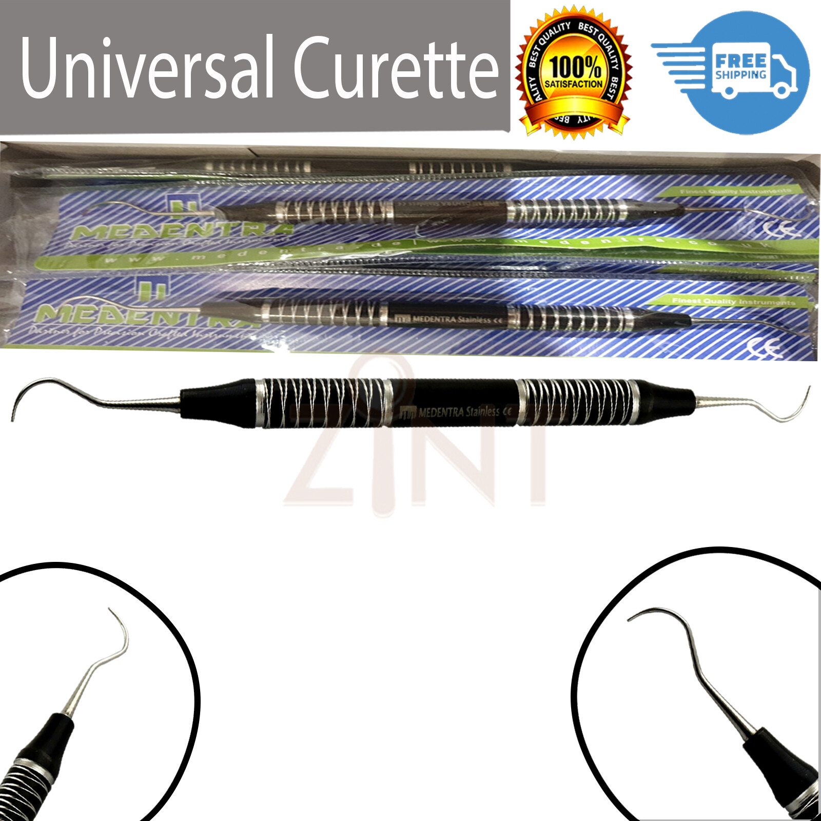 3PCS DENTAL GRACEY CURETTES HOLLOW HANDLE PERIODONTISTS ROOT DENTIST INSTRUMENTS