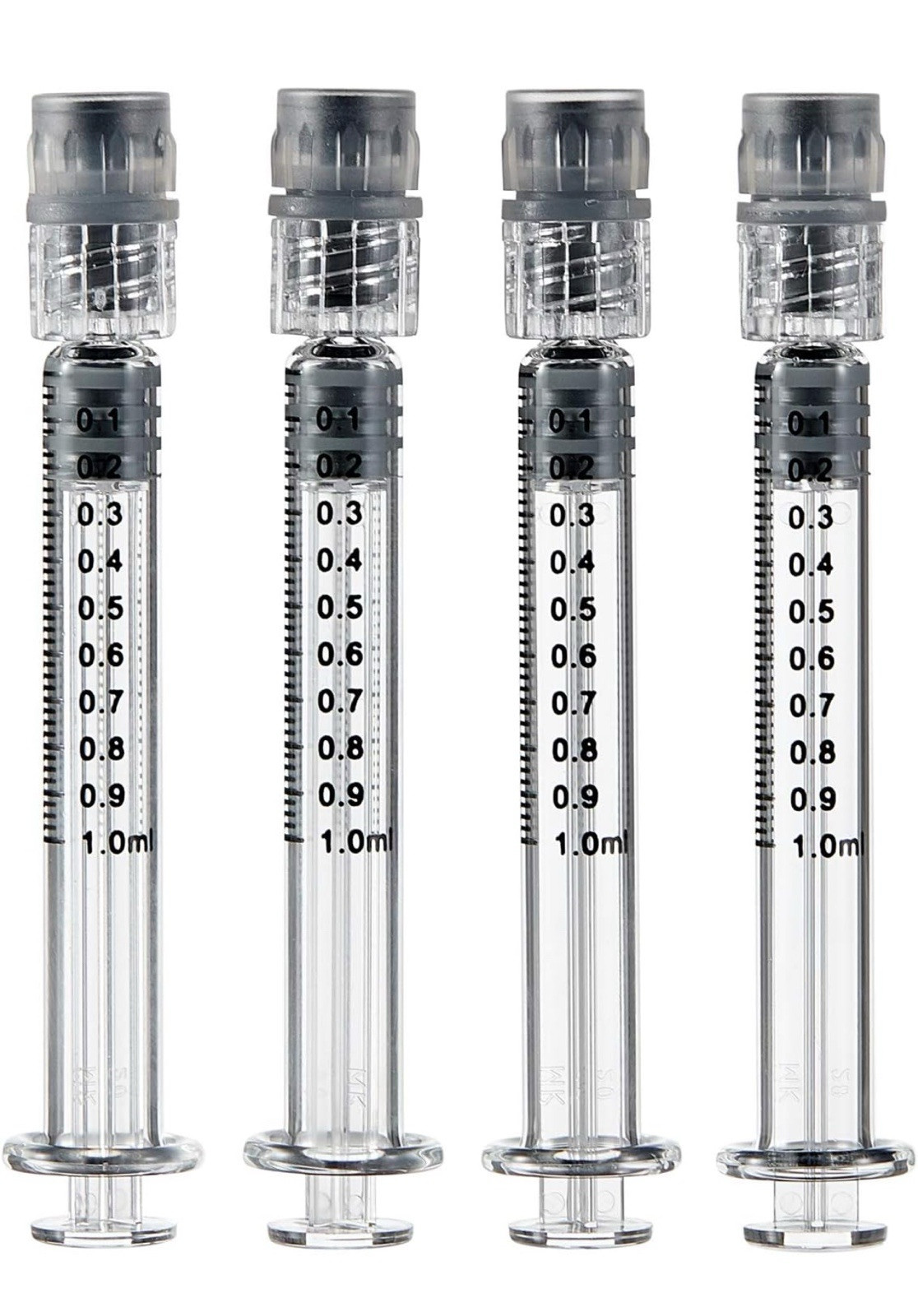 1ml Glass LUER LOCK Syringes w/ Graduated Measurement Markings (100 Count)