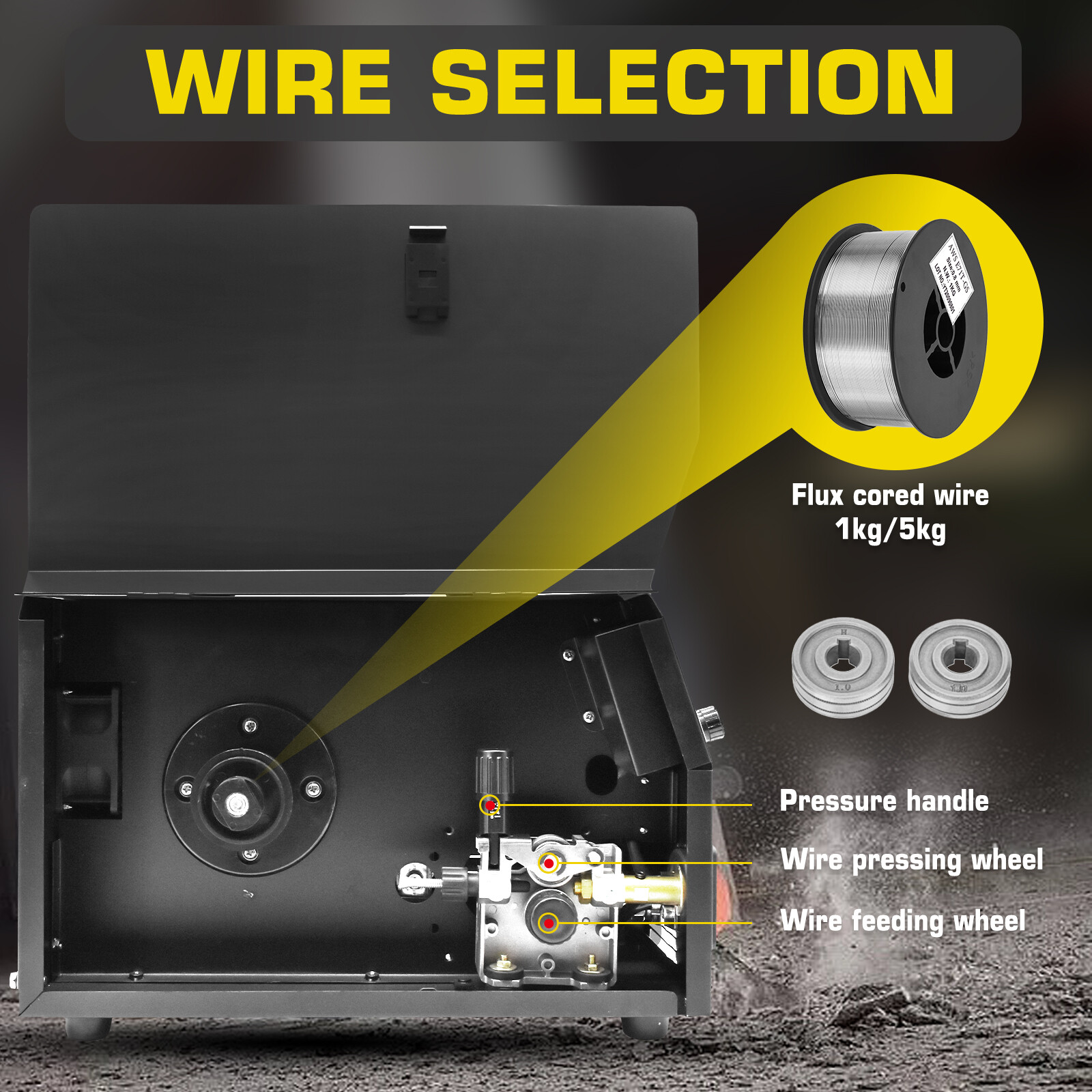 250Amp 5in1 Alu MIG Welding Machine Gasless Gas Pulse MIG Lift TIG Stick Welder