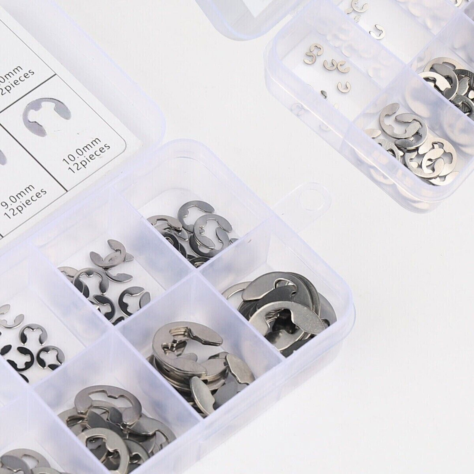 120Pcs E Clips C Circlip Stainless Steel Kit Retaining Ring Assorted 1.5 to 10mm