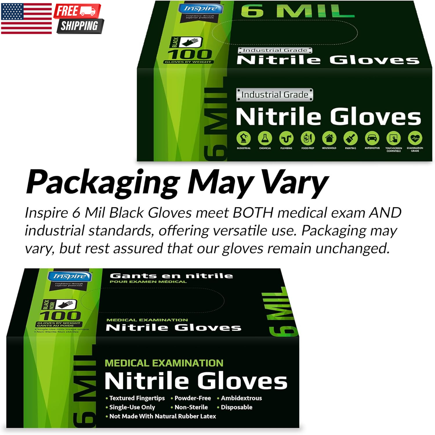 Black Nitrile Gloves HEAVY DUTY 6 Mil Nitrile Chemical Resistant Medical Cooking