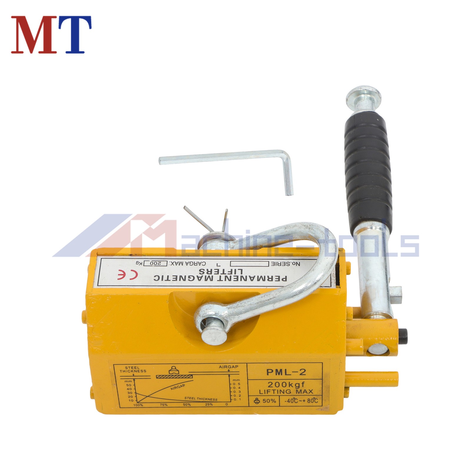 Permanent Magnetic Lifter 440 lbs/200 kg Capacity Yellow Lifting Magnet