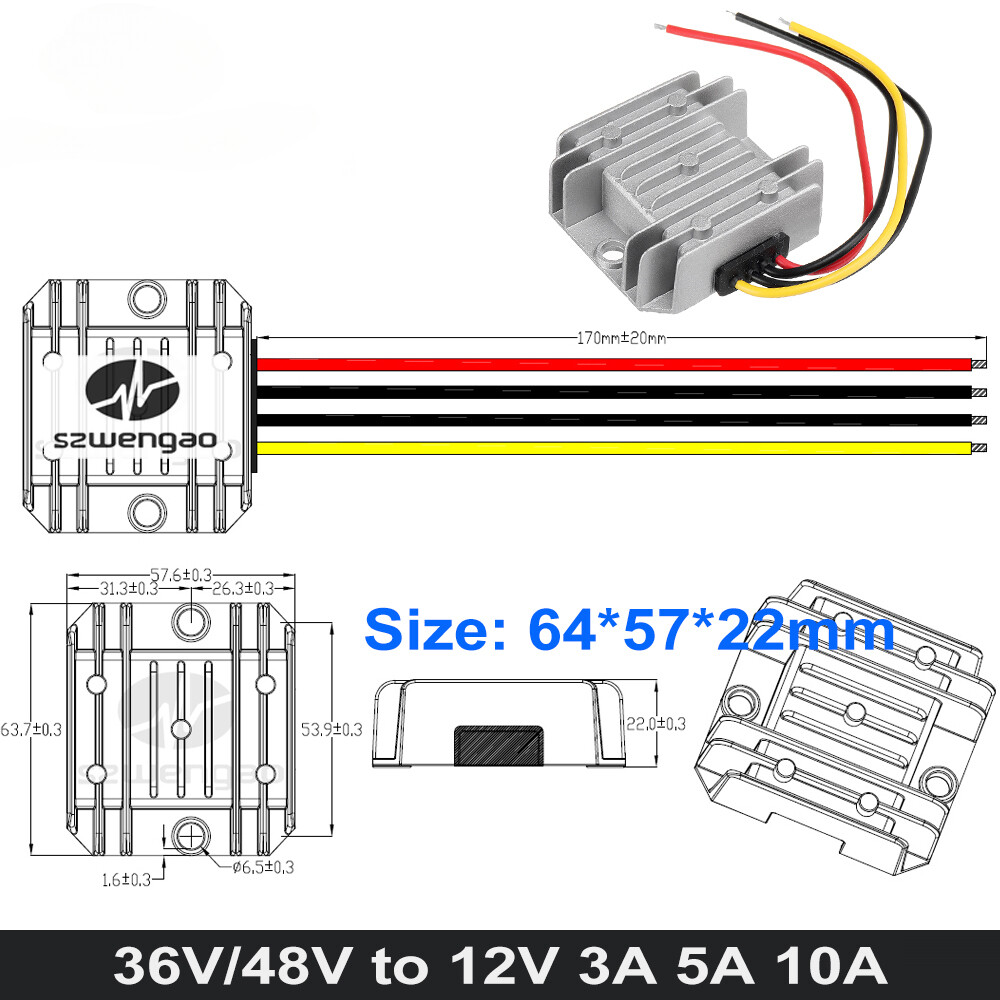 36V 48V to 12V 50A 60A 80A 100A DC Step Down Converter Buck Regulator Golf Cart