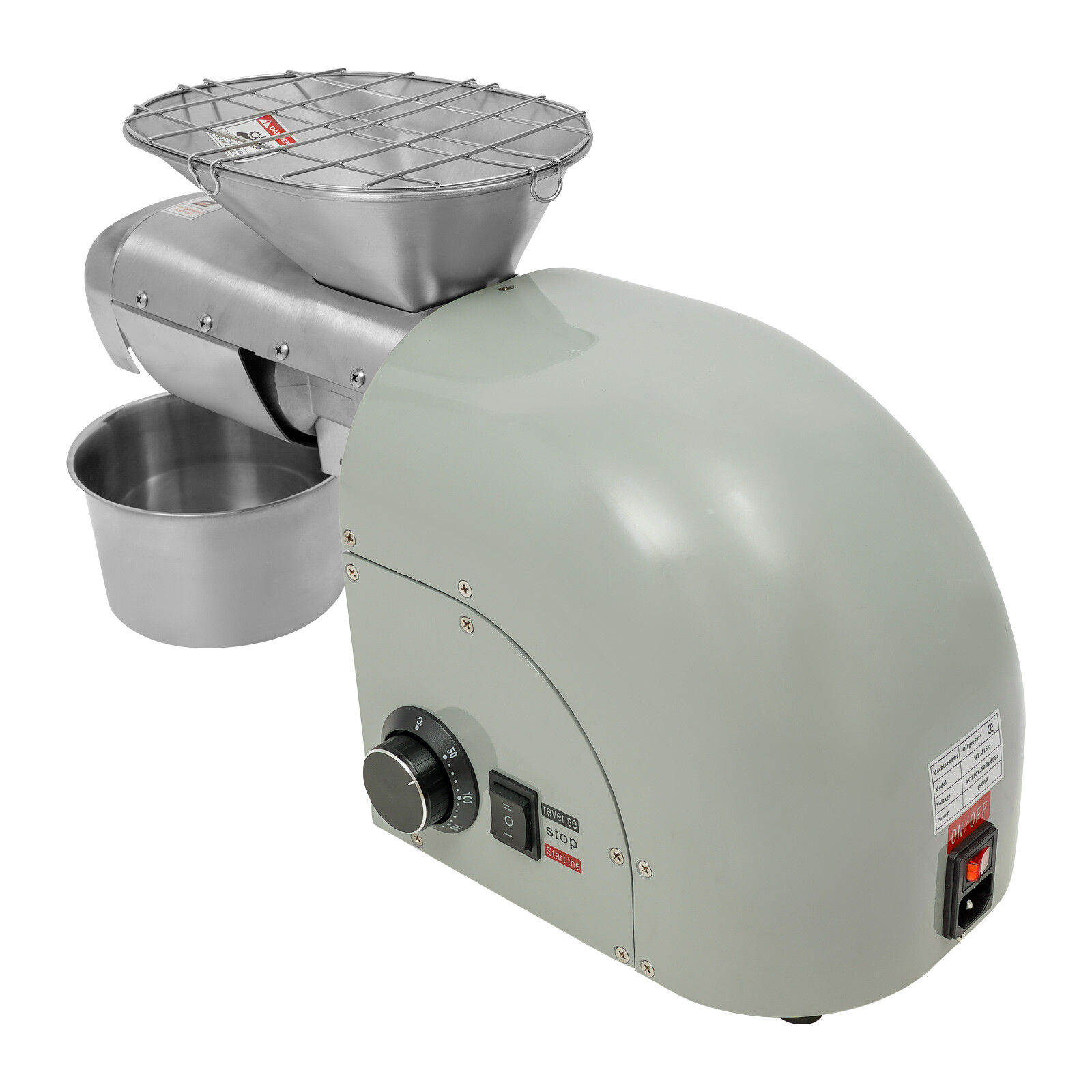 Tabletop Electric Peanut Sesame Oil Extraction Machine Oil Press Machine 1250W