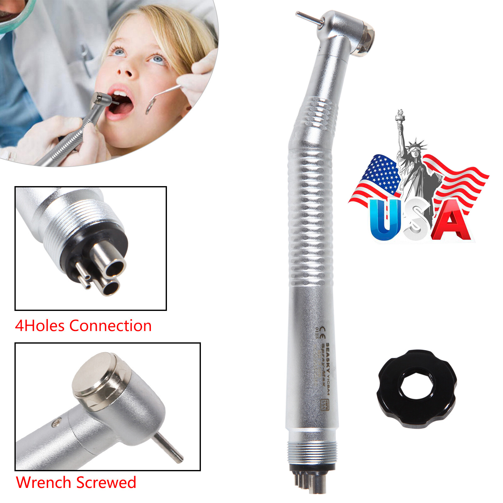 10 Pcs Seasky NSK PANA MAX Style Dental High Speed Turbine Handpiece Push 4Holes
