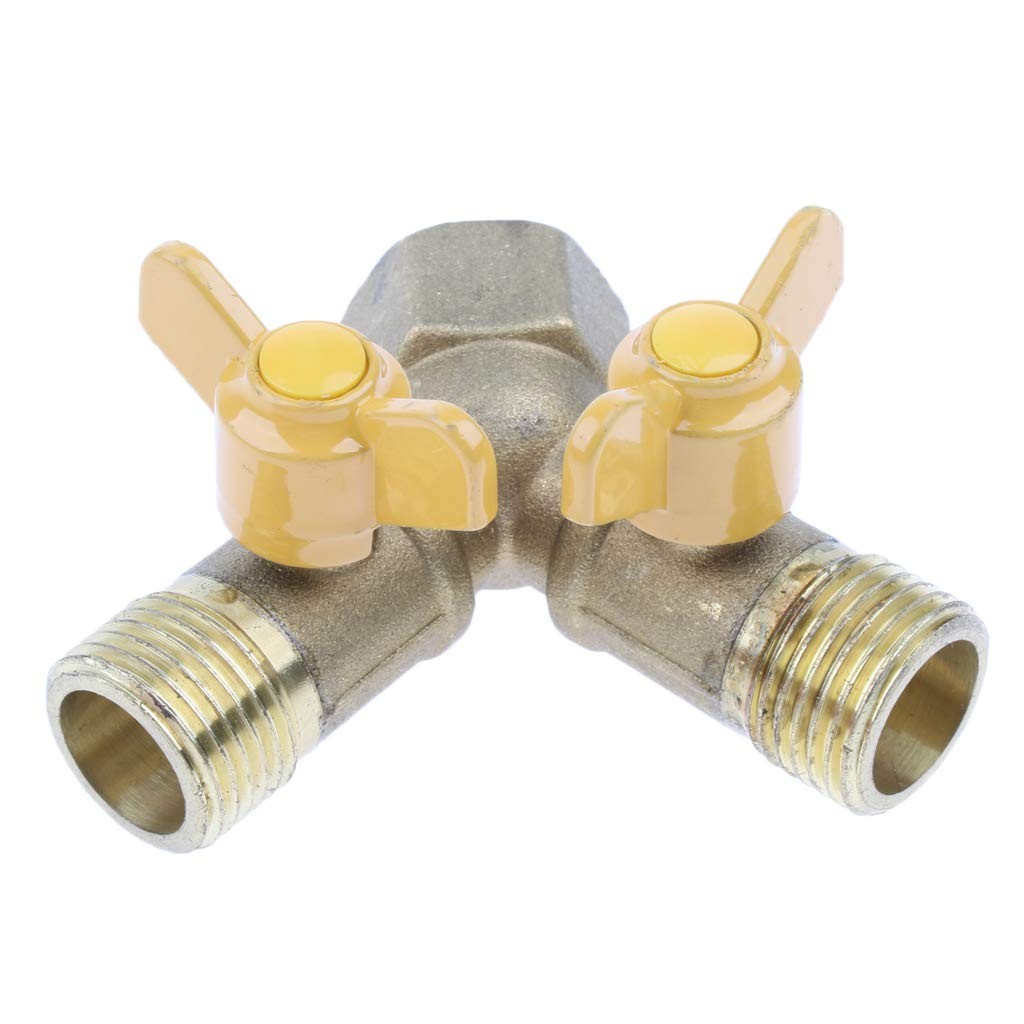 1 Pc Brass Two Way Natural Gas Pipe Splitter Connector Piece Adapter Valve