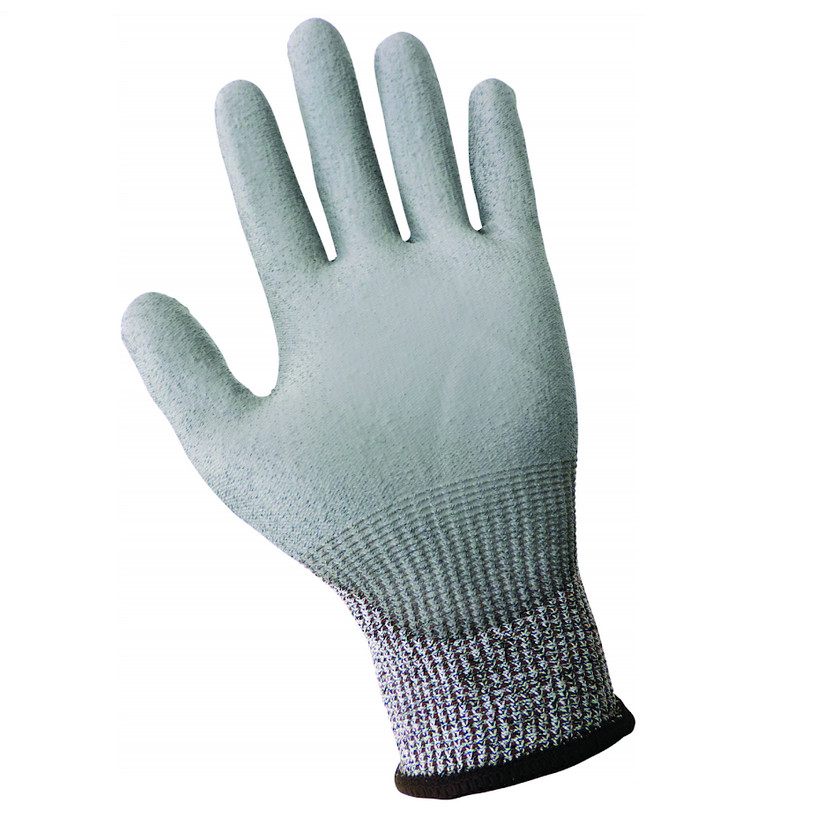 Global Glove PUG-111 Cut Resistant Level A2 Work Gloves Grey PU Palm Coated