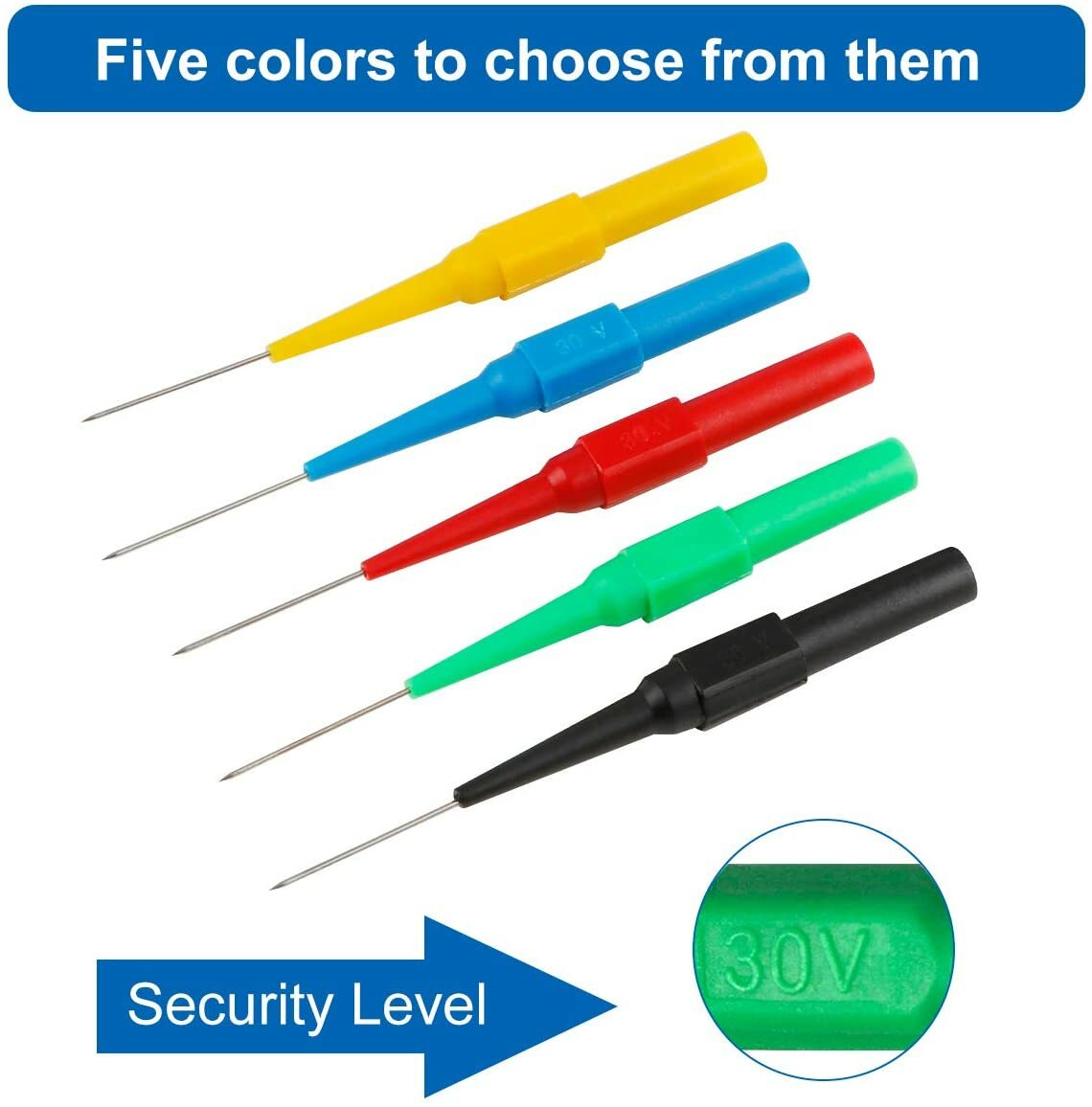 30PCS Multimeter Test Leads Set Back Probe Kit Alligator Clip Leads for Testing