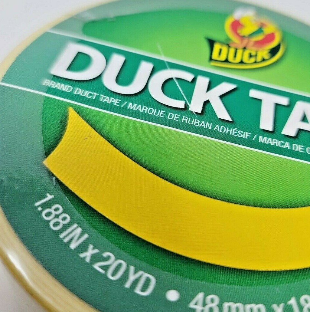 Duck Colored Duct Tape – Yellow – 1.88″ Width x 60 Ft Length, 1 Roll, 3″ Core