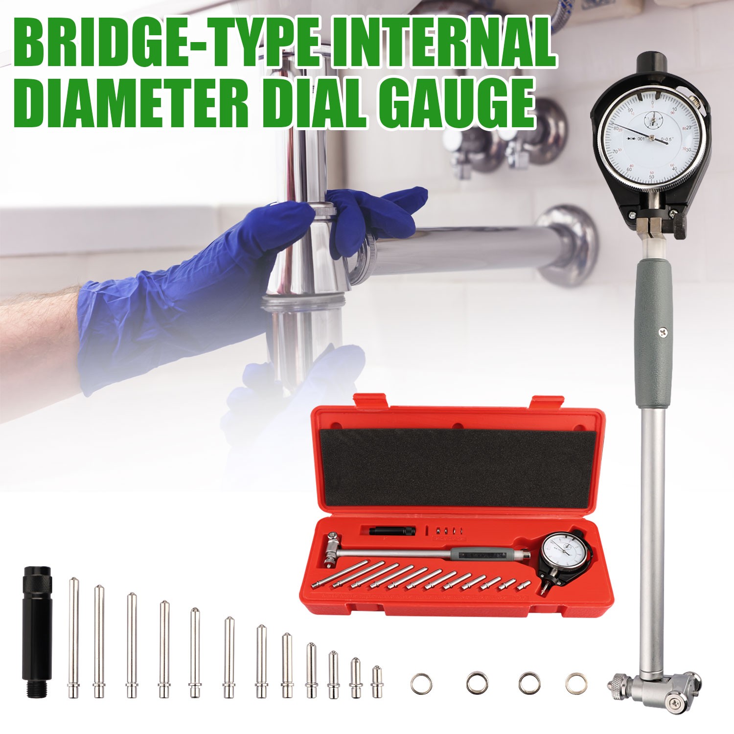 2-6″(0.001″) Dial Bore Gage Gauge .0001″ Engine Cylinder Measuring Hole New