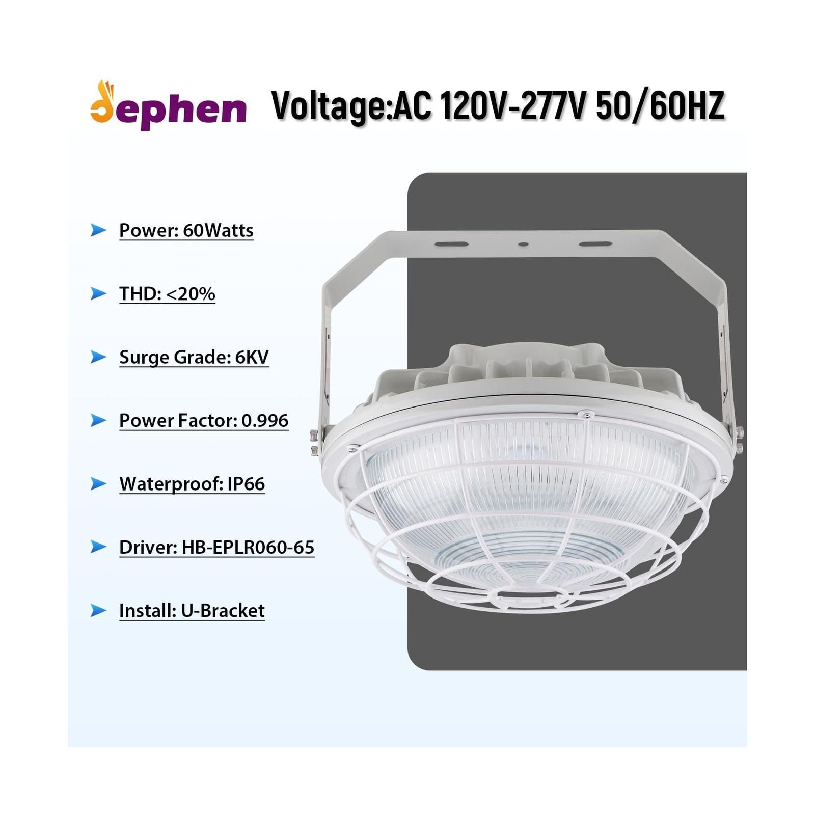 60W LED Explosion Proof Light, UL 844 Certified Class I Division II High Bay …