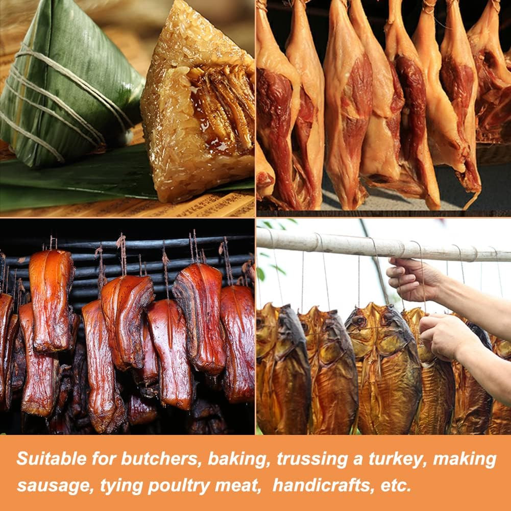 Butchers Twine,328′ 3Ply Cotton Bakers Twine,Food Safe Cooking String-Tying Meat
