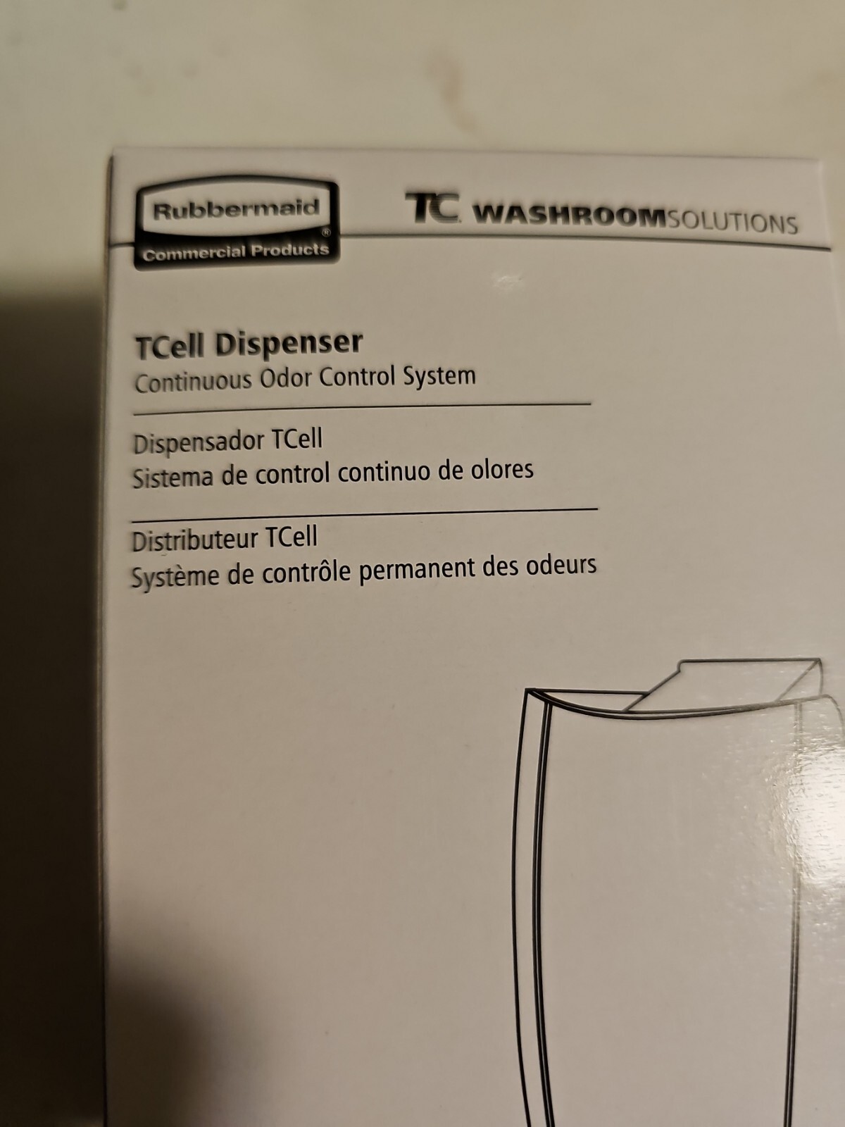 (4 PK) Rubbermaid 1799881, TCell Odor Control System White Dispenser, 1793547