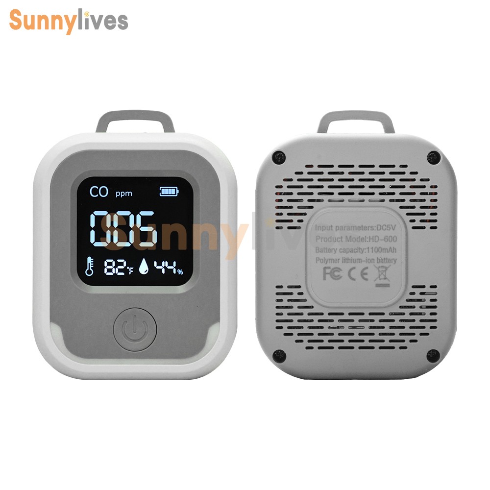 Air Quality Monitor 3-in-1 Carbon Monoxide Detector Temperature Humidity Alarm