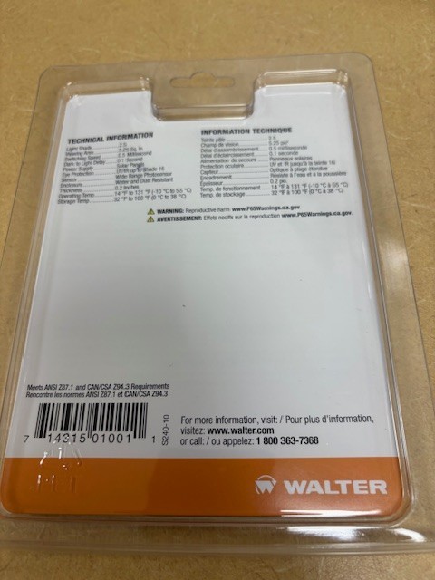 Walter S240-10 Horizontal Single Auto-Darkening Filter for Welding, 2 x 4