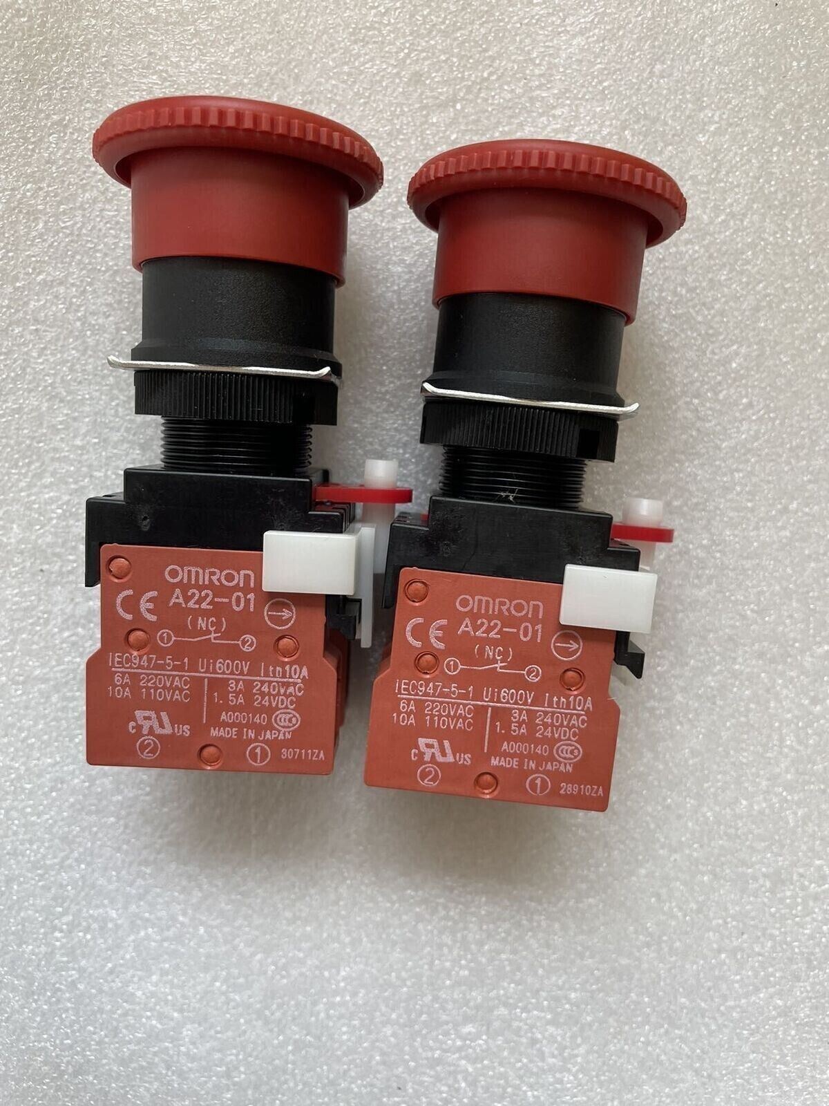 1pc New for A22E-M-02 A22EM02 OMRON Basic Switch Black and Red Button