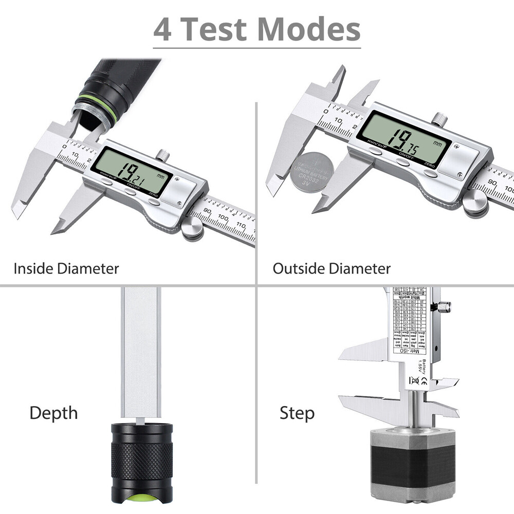 Digital Caliper Micrometer LCD Gauge Vernier Electronic Measuring Tool 6″ 150mm