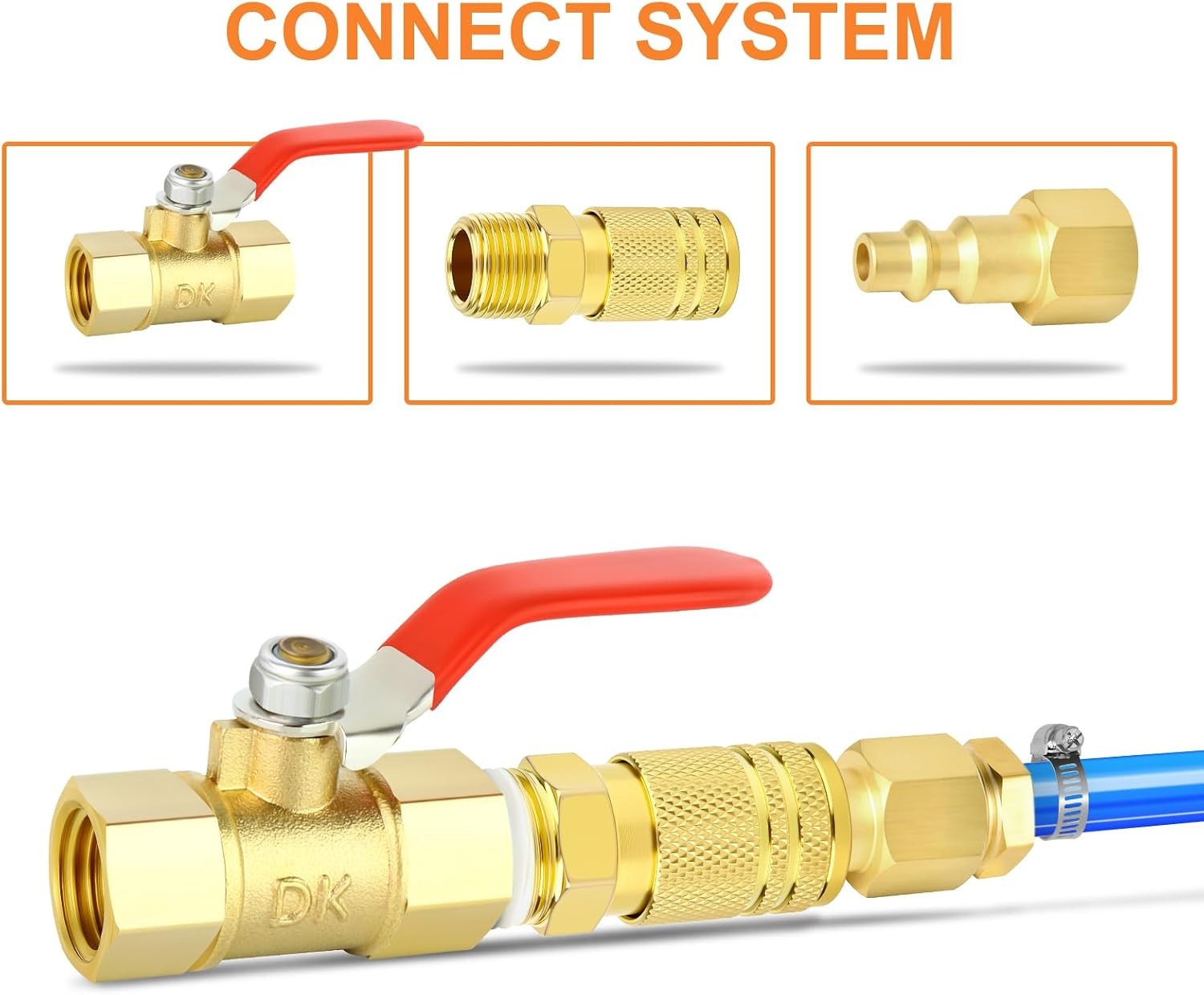12PCS Brass Industrial Coupler Quick Connect for Air Tools and Equipment